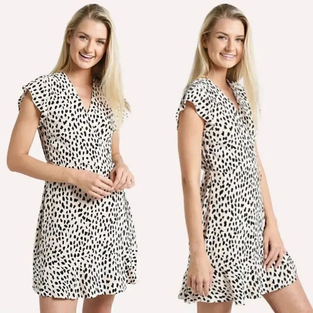 Rails Leanne Silk Blush Spotted Dress M NWOT